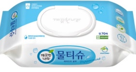 깨끗한나라 페퍼민트 물티슈 대용량 캡형70매20팩 신생아 순한물티슈 : 위키wckey