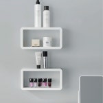 데이온 무타공 욕실앞수납장 화장실선반 공중부양 코너 정리 젠다이 샤워부스 화장실핸드폰거치대 : 아이디얼팩토리