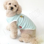 스누피 스트라이프 티셔츠 블루 애견의류 강아지의류 : 노크온더도어