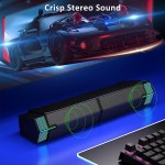 Jeecoo M20 블루투스 컴퓨터 스피커 PC 데스크탑 모니터용, 게이밍 PC 사운드 바 - 유선 USB 전원, 탁월한 스테레오 사운드, 그라데이션 RGB... 