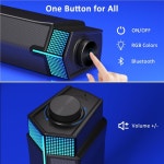 Jeecoo M20 블루투스 컴퓨터 스피커 PC 데스크탑 모니터용, 게이밍 PC 사운드 바 - 유선 USB 전원, 탁월한 스테레오 사운드, 그라데이션 RGB... 