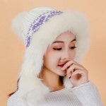 니트캡모자 털방울캡모자 모조 여우털 니트 봄버 모자 방울비니 여자방울모자 : 보이사