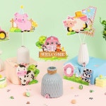 오븐종이호일 업소용쿠킹호일 핑크 농장 동물 번째 쿠킹호일 종이호일원형 : 텐텐상점