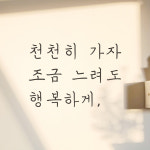손글씨 레터링 스티커 천천히 가자 조금 느려도 행복하게 LH-049S검정 : 어썸투데이