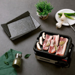 기름빠지는 삼겹 1인용 화로 고기굽는판 구이용 삼겹살 돌판 고기판 미니 가정용 사각 불판 : 하나뿐 마켓