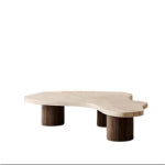 와비사비 대리석 테이블 돌다기 가정용 거실 소형 평형 가볍고 심플한 민박 모던 원목 : 브라이트존