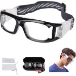 수그리 스포츠 안경 남녀공용 농구 축구 라켓볼 고글 김서림 방지 안전 보호 G8038 Black Frame White Nose Pad : 글로벌조조