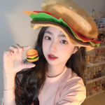 햄버거 모자 인싸 캐릭터 인생네컷 소품 학예회 장기자랑 놀이동산 생일 파티 음식 : 슈끌레