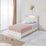 LED 조명 무드등 스퀘어헤드보드 하부서랍 수납 SS 화이트 침대 홈꾸미기 : 홈앤퍼니