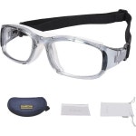 SooGree 성인용 스포츠 안경 조절 한 스트랩이 는 안개 충격 방지 흡수 보호 G8035 Blue Frame White Pads : 글로벌조조
