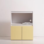 주방 가전 슬라이딩 밥솥선반 오븐 렌지대 화이트 버터 수납장 주방수납장 : 홈앤퍼니