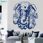 벽스티커 벽지 포인트  하나님 Ganesha 힌두교 비닐 전사 무늬 코끼리 인도 신성 종교 홈 인테리어 아트 디자인 절묘한 YT2296 : 해피앤주