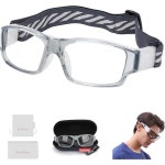 SooGree 스포츠 안경 성인 보호 런닝 농구 축구 충격 흡수 조절 스트랩 G8031 Gloss Black Frame Black Nose Pad : 글로벌조조