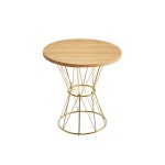 오크 월넛 나무결 우드 원형상판 골드다리 카페 테이블 탁자 600 철제식탁 : 홈앤퍼니