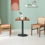 침실 거실 주방 심플 사각 오크 월넛 우드상판 블랙다리 테이블 고급식탁 : 홈앤퍼니