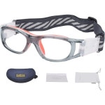 수그리 농구 드리블 안경 축구 스포츠 보호 고글 눈 안전 안개 방지 렌즈 G8033 Transparent Frame Grey Pads : 글로벌조조