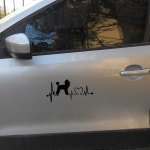 자동차 스티커 3D 19x8.9CM 푸들 하트 비트 기리 개 만화 비닐 재미 있은 및 데칼 : 나무유통17