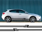 Giulia Stelvio Mito Brare 용 2PCS 자동 랩 146 147 156 159 자동차 도어 사이드 스커트 스트라이프 데칼 스티커 비닐 : 나무유통17