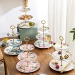 화이트 골드비즈 2단 3단접시 디저트트레이 케이크스탠드 : 직구파트너스