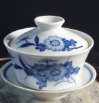 청화백자 다완 도자기 : 로코코 루이송