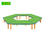 어린이 안전 연두 열린 학습대 원목 다리 H83-1 교구 어린이집 초등학생 책상 : 내가부자