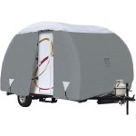 PolyPRO3 디럭스 R-Pod 여행용 트레일러 커버, 16 2, 캠퍼 RV 맞춤형 핏, 방수, 모터홈용 사계절 보호, 그레이/스노우  16 2L : 소울펄스