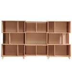 서재 사무실 소품 상패 피규어 진열 3단 와이드 원목 선반 책장 북카페 : 홈앤퍼니