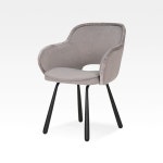 카페 거실 침실 소품 체어 스틸다리 패브릭 라운드 등받이 의자 탁자의자 : 홈앤퍼니