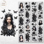 Onwize 온위즈 마스킹테이프 Dark Queen Black Flowers Holo Tape 홀로그램 5m OW 013 : 톤페이퍼