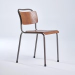 거실 카페 빈티지 소품 체어 우드 스퀘어등받이 스틸다리 의자 간이의자 : 홈앤퍼니