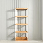 서재 오피스 사무실 거실 소품 진열 장식 5단 원목 스틸 선반 우드선반 : 홈앤퍼니