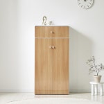 광폭 높은 양문 도어 선반 1서랍 현관 거실 의류 옷정리 수납장 그릇장 : 홈앤퍼니