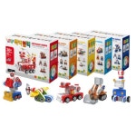 따라락 따라락 뚝딱블럭 뚝딱맨 교통놀이 5종 세트 포크레인 헬리콥터 소방차 경찰차 기차 : Jangnangamshop