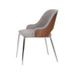 거실 소품 오브제 체어 그레이 패브릭 등받이 실버스틸다리 의자 중역의자 : 홈앤퍼니