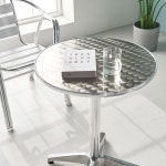 베란다 발코니 카페 정원 야외 알루미늄 실버 원형 테이블 탁자 주방가구 : 홈앤퍼니