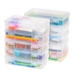 IRIS USA 미디엄 플라스틱 투명 박스 오거나이저, 10개 팩 Medium Case - 10 Pack : 맘앤드팝
