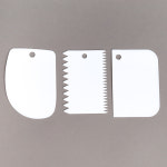 PP 스크래퍼 3pcs 화이트 반달 스크레퍼 베이킹 스크래퍼 둥근형 칼 : 하나 베이킹푸드