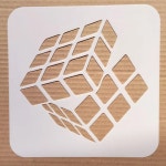 루빅스 큐브 엠보싱 15cm 페인팅 플라스틱 컬러링 스텐실 스크랩북 벽 장식용 : 린스하우스시즌4