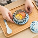 북유럽 세라믹 플레이트 식기 도자기 그릇 홈 세트 커버 손으로 그린 스튜 레스토랑 찐 계란 : 베베망고