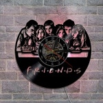 거실 벽걸이 시계 코너 벽시계 인테리어 시리즈 LED 조명 빈티지 비닐 레코드 집 장식 친구 선물 : 해외직구존