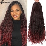 앞머리 정수리 긴머리 여자 부분가발 인모가발 크로셰 보헤미안 히피 브레이 끝이 인치 헤어 : 브라이트존