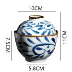 북유럽 세라믹 플레이트 식기 도자기 그릇 홈 세트 손으로 그린 스튜 커버 뚜껑 달린 주방 : 베베망고