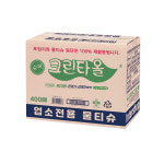 업소용 물티슈 유한그린텍 크린타올 400매 음식점 손님용 개별포장 일회용 : 마법의 청소박사