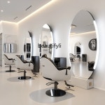 미용실경대 거울 헤어 스타일링 스테이션 조명 드레싱 테이블 미용실 이발소 커팅 : 엄여사