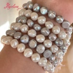 비즈 천연 담수 진주 자 스톤 DIY 스트랜드 쥬얼리 제작 목걸이 팔찌 15 인치 9-10mm : 호호호컴퍼니