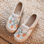 발편한 여성 꽃신 한복 계량한복 전통 생활한복 꽃무늬 자수 단화 : 하방방