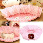 고양이 방석 하우스 침낭 핑크 반려묘 1p 도넛 숨숨 터널 호박형 : 웅의유통샵