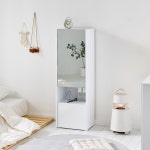 좌식 미니 도어 거울 원룸 화장대 화이트 콘솔거울화장대 : 미니몰데코