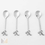 온통 yeah 나뭇잎디자인 스텐 티스푼 4p세트 롱 : 온통 yeah