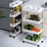 세탁실틈새장 세탁실틈새수납장 세탁기정리함 바퀴달린수납장 미니트롤리 4단 : 또또살림